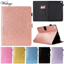 Wekays For Coque Apple Ipad Air 2 Ipad 6 Glitter Bling Leather Fundas Case For Ipad Air 2 Ipad6 Cover Case sFor Ipad Air2 Shell