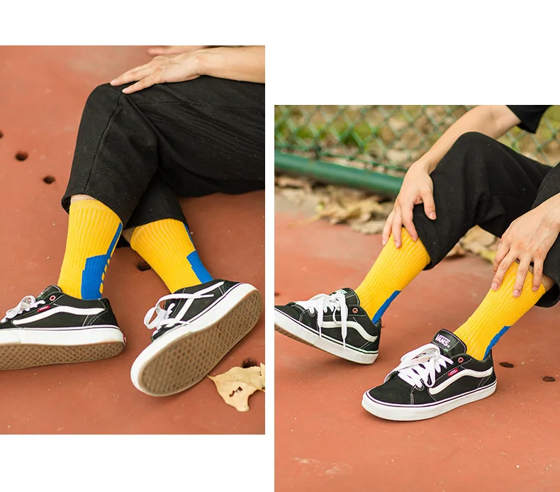 Мужские хлопковые спортивные носки, цветные спортивные носки, мужская осенне-зимняя Уличная обувь, впитывающие пот дышащие баскетбольные