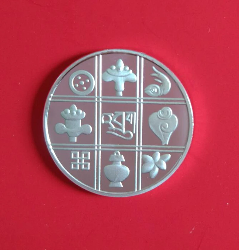 

Nepal Eight medals of Tibetan Buddhism Silver Plate Commemorative Medal Coin Souvenir Coin