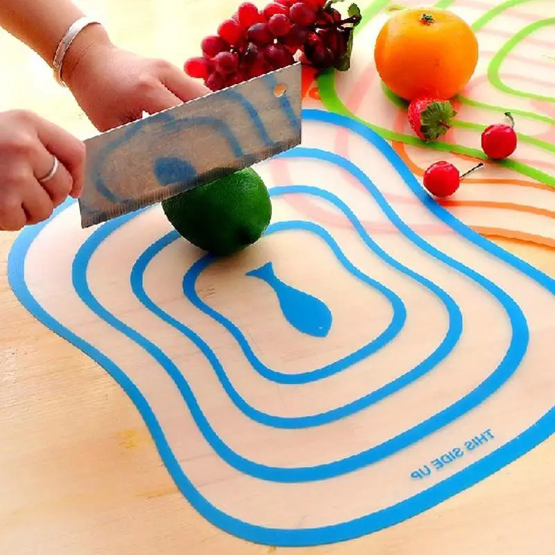 

New Arrival 4pcs/Lot Flexible Ultra Thin Kitchen Tool Fruit Vegetable Cutting Chopping Board Mat