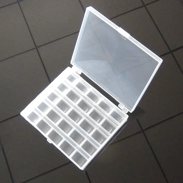 

25 Grid Bobbins Storage Box Sewing Machine Spools Clear Plastic Case Storage Box for Sewing Machine Home Sewing Tools