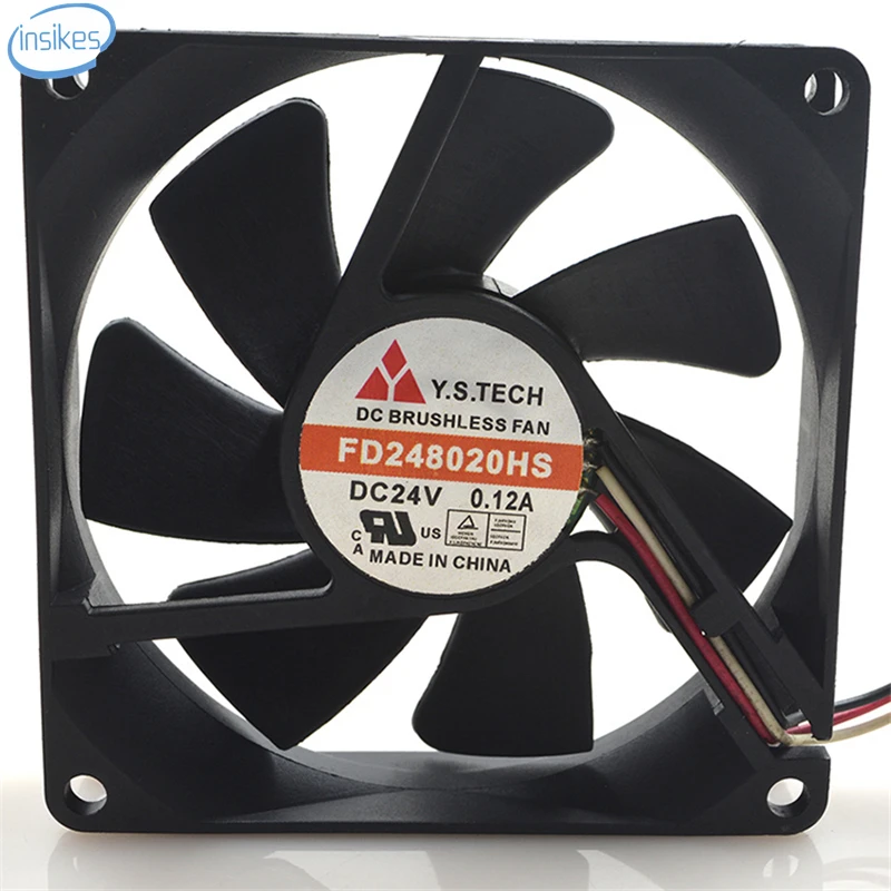 FD248020HS масляный Вентилятор охлаждения подшипника постоянный ток 24 В 0.12A 8020 8 см