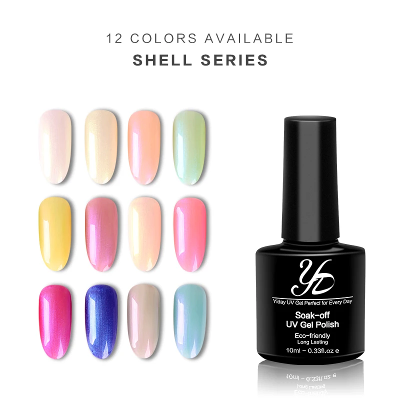 

Yiday 1x Glitter Shell Pearl UV Gel Nail Polish Varnish Semi Permanent Hybrid Soak Off Chameleon Gradient Shimme Lak Gellak Glue