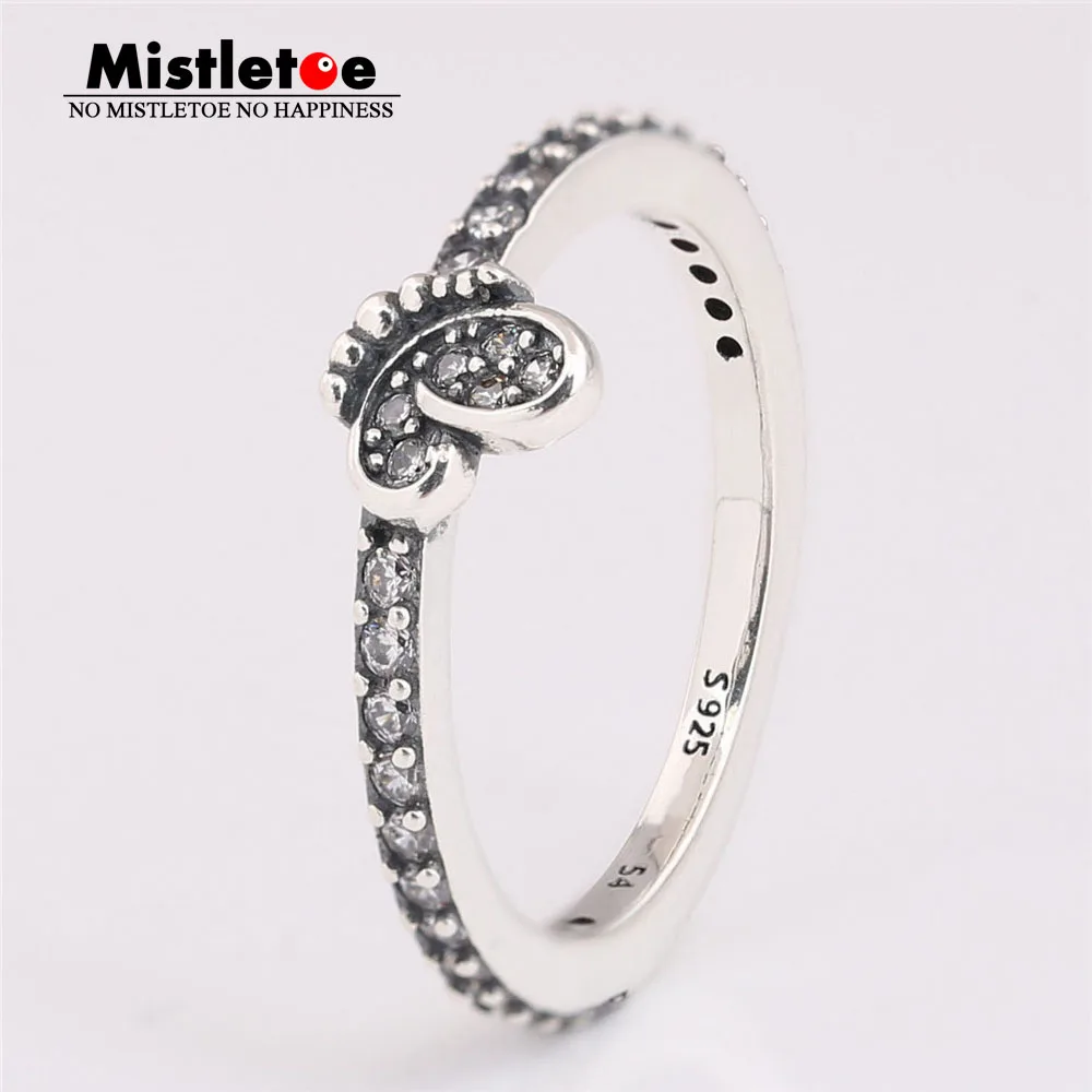 

Mistletoe 925 Sterling Silver Bedazzling Butterfly Ring European Jewelry