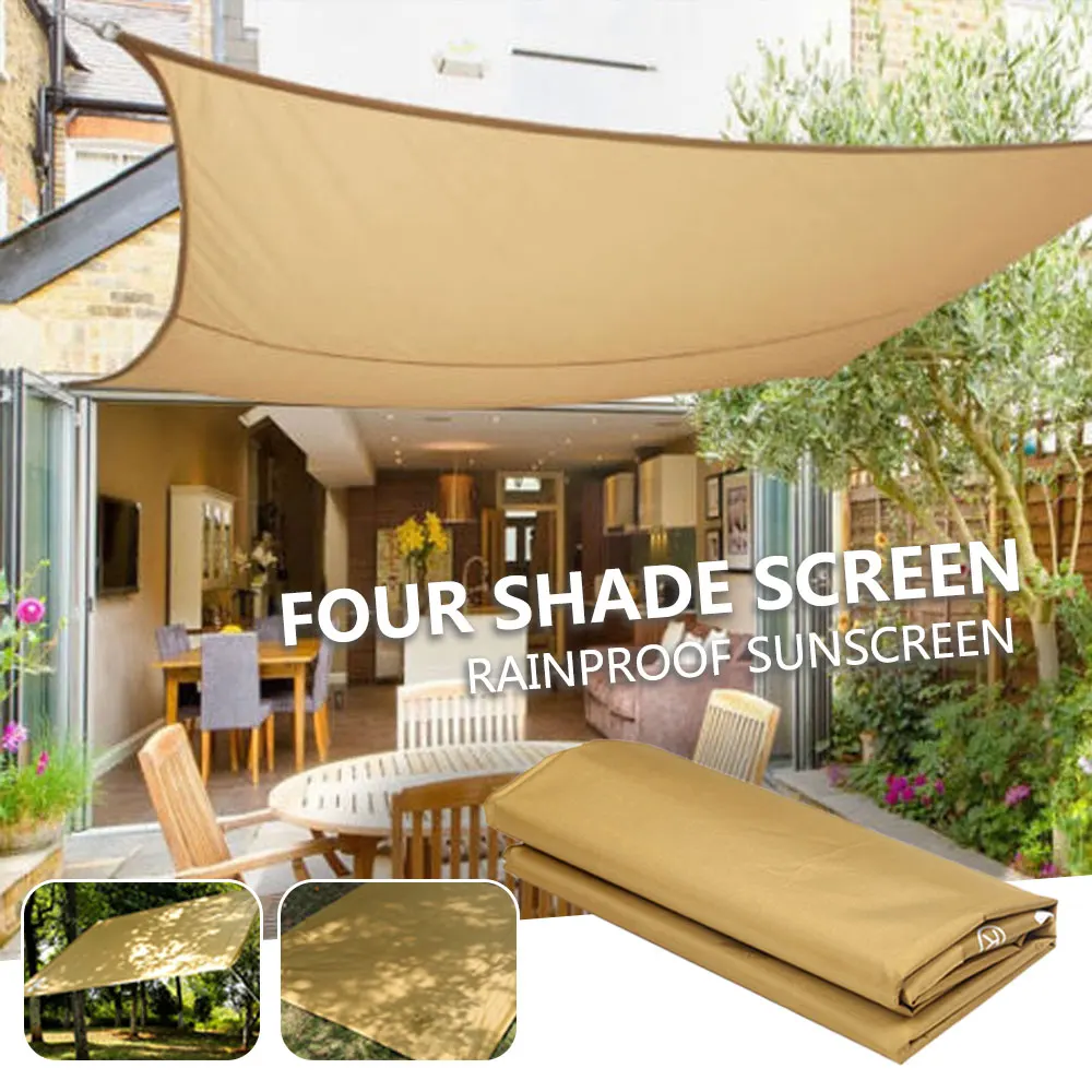 

Shade Canopy Gazebo Awning Square Shade Waterproof Screen Travel Camping Mat Durable Portable Tent Cloth Camping Home Garden