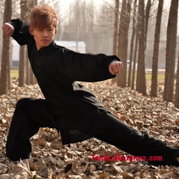 

Gu Tang - black linen clothes and tai chi clothing and clothing Gu Pufeng Wushu Taijiquan