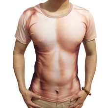 3D с принтом мышц Для мужчин работает Футболка модная новинка с круглым вырезом Топы короткий рукав футболки Sport Homme одежд футболки Для мужчин s Топы