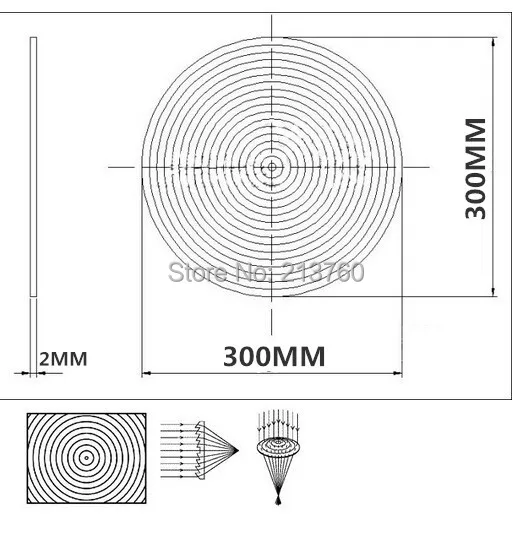 Линза Френеля Диаметр 300 мм фокусное расстояние 260 мм линза Френеля DIY ТВ проекция Солнечный Плита толщиной 2 мм Высокая конденсатор
