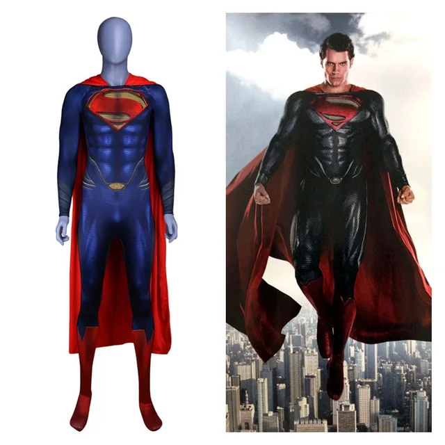 

Man of Steel 2 Superman Clark Kent Cosplay Costumes Superhero Superman Kids Adults Zentai Jumpsuit Cloak Bodysuits Suit Hot Sale