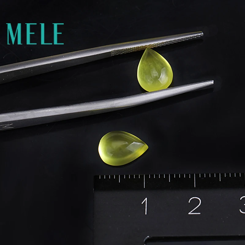 Natural Natural golden yellow prehnite, 6x9mm 1.6ct loose stone DIY stone matching Designer matching Water drops forwomen