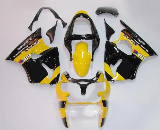 

New ABS Full fairing Fit for Kawasaki ZX6R 2000 2001 2002 motorcycle fairings ZX-6R 00 01 02 Ninja 636 bodywork set black yellow