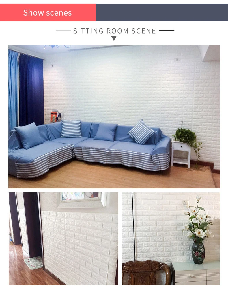 Self Adhesive 3D Waterproof Brick Pattern Wallpapers