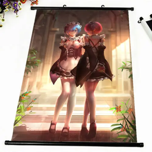 Плакат с героями аниме Re Zero rem ram Сексуальная настенная прокрутка печатная картина японский домашний декор мультяшное украшение плакат