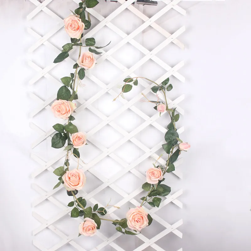 JAROWN Artificial Rose Flower Vines Simulation Decorative Artificial Flowers For Wedding Home Garden Decoration Accessory JAROWN Artificial Rose Flower Vines Simulation Decorative Artificial Flowers For Wedding Home Garden Decoration Accessory