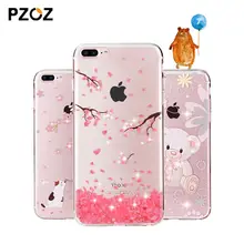 PZOZ For iphone7 Case Rhinestone Glitter Silicone Cover Original For iphone 7 Plus Luxury Crystal Diamond Soft Shell 4.7&5.5