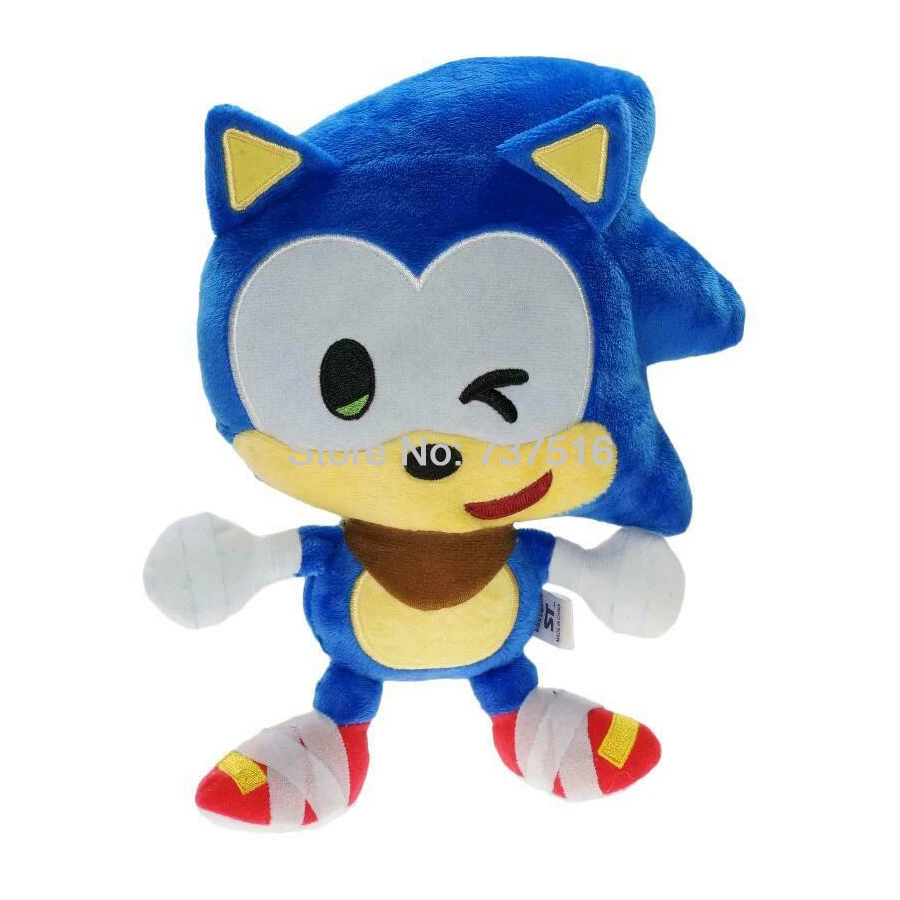 

New Cute Emoji Sonic Wink Plush Doll Blue Stuffed Soft Kids Children Toy Gift 9 inch