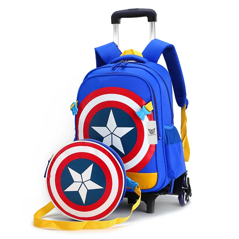 

New Arrival Triple Wheels Trolley School Bag For Girls and Boys Portable Detachable Backpacks Children Alloy Rod Bag