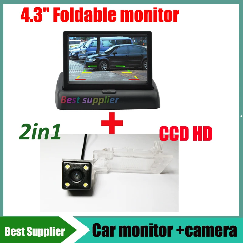 

2in1 Car monitor HD + CCD HD Car rear view backup camera for VW Passat Sagitar Touran Multivan T5 Lavida Touareg Gran Lavida