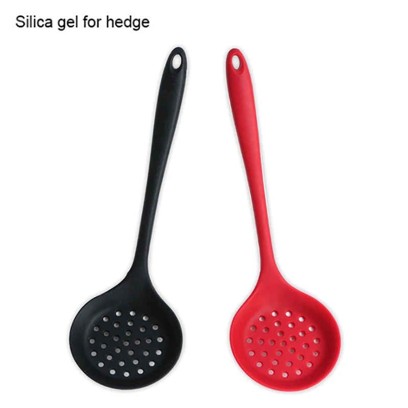 Silicone Slotted Skimmer Spatula Spoon Kitchen Strainer Ladle With Long Handle Soup Serving Spoon|Ложки| |