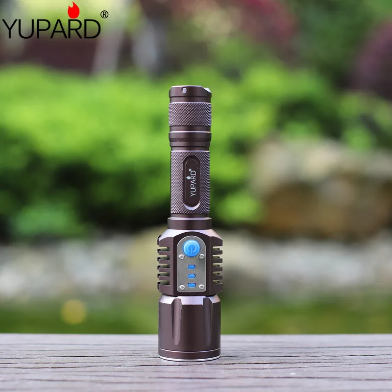 YUPARD XM-L2 Flashlight Torch USB charge 5modes mobile power 18650 battery Intelligent flashlight YUPARD XM-L2 Flashlight Torch USB charge 5modes mobile power 18650 battery Intelligent flashlight