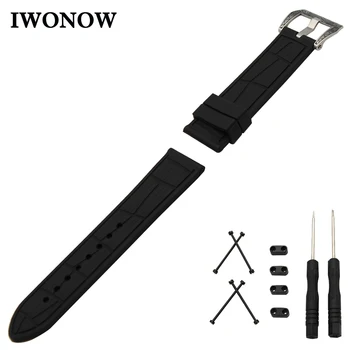 

Silicone Rubber Watch Band 24mm for Suunto Core Stainless Carved Pre-v Buckle Strap Wrist Belt Bracelet + Lug Adapter + Tool
