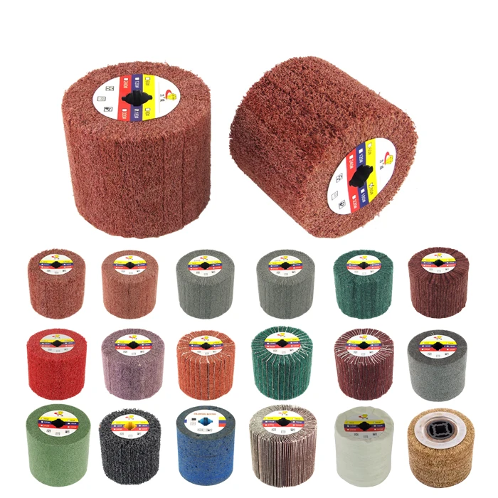90mm Rubber Polishing Drum Wheel for Wire Drawing Polisher with 5Pcs sandpaper