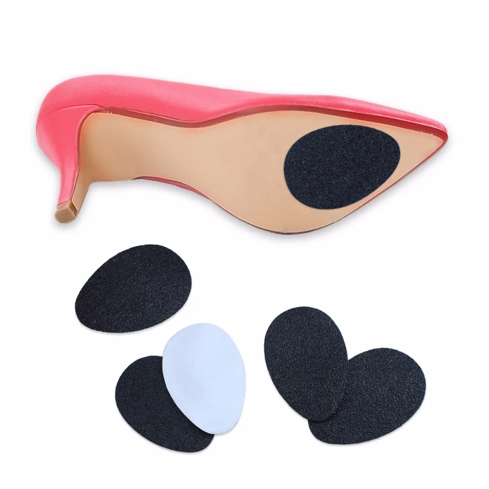 

2Pairs(=4pcs) Self-Adhesive High Heel Shoes Anti Slip Pad Ground Grip Stick Under Soles Non-slip Rubber Sole Protectors Care