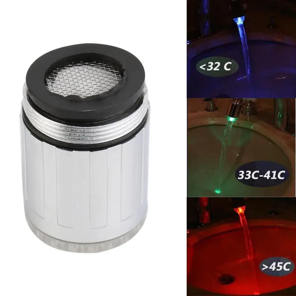 

Creative Temperature Sensor LED Light Water Faucet Tap Glow Lighting Shower Spraying Faucet for Kitchen Bathroom