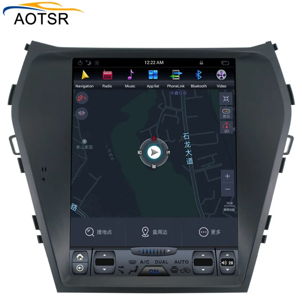 Best Tesla Style BIG Screen Android 6.0 car gps navigation head unit For Hyundai Santa Fe ix45 2013 - 2018 car radio stereo no dvd BT 2