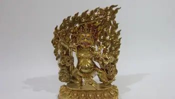 

Tibet Buddhism Bronze Copper Gold Gilt Vajrap Vajrapani Mahakala Buddha Statue