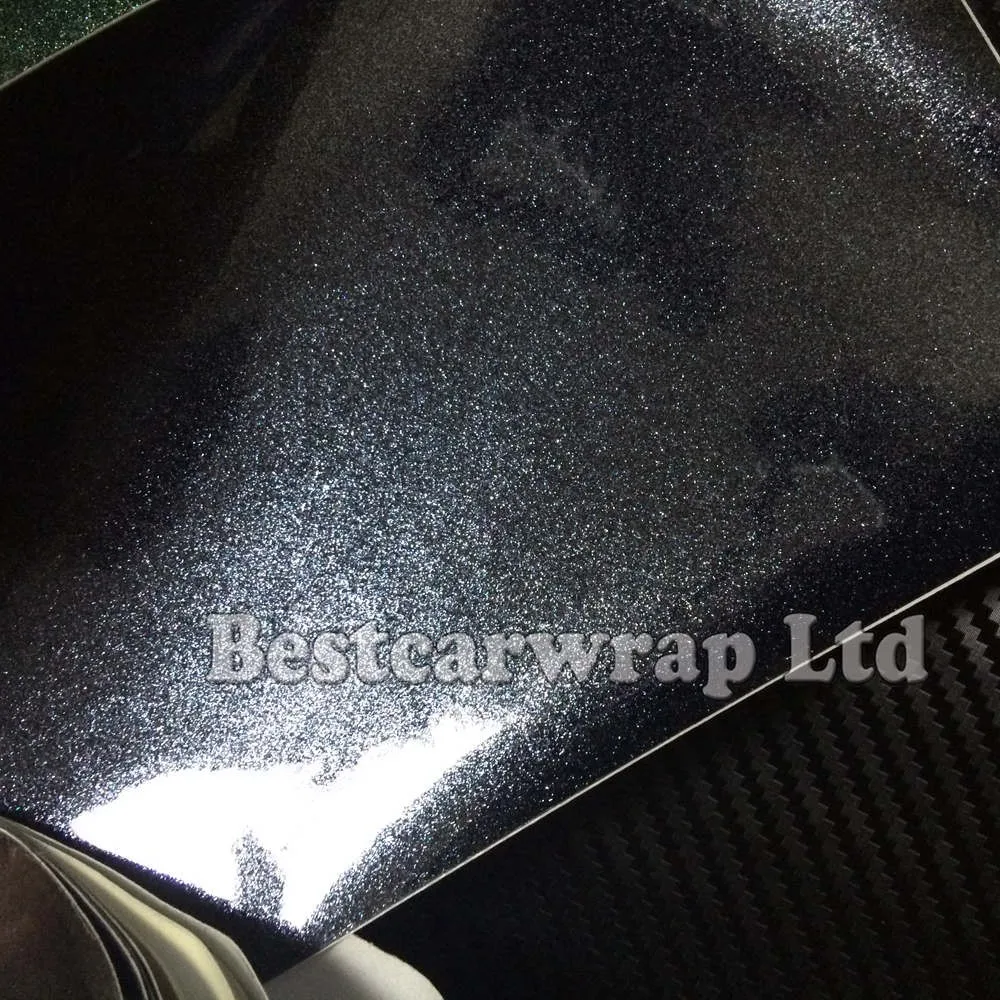 glossy metallic black pearl sparkle gloss car wrapping film foile (2)