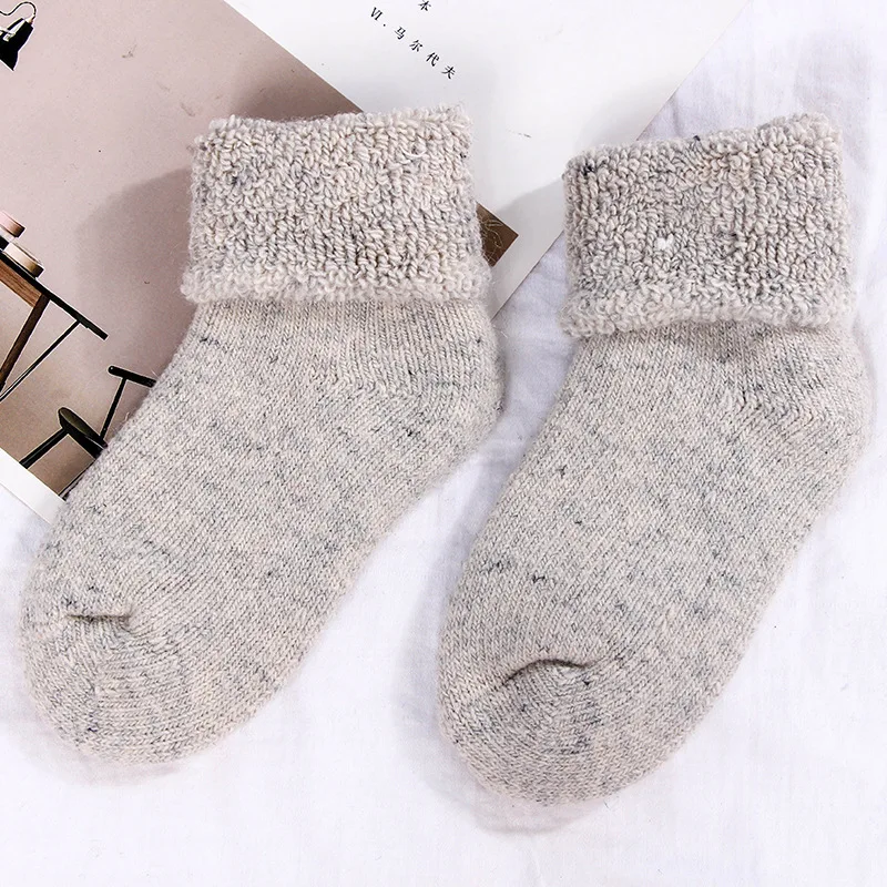 Real Woolen Thick Baby Kids Socks Winter Soft Warm Socks for Children 0-7 Years Boys Girls Thermal Floor Baby Socks WZ01