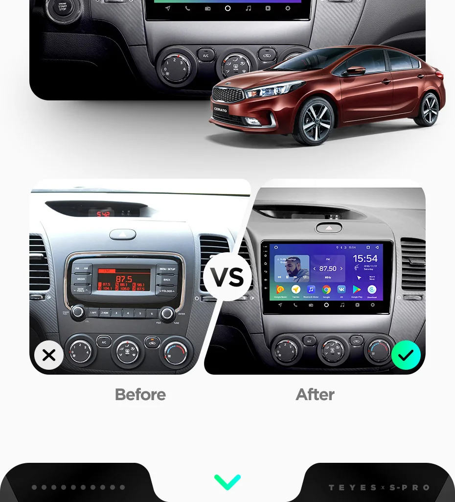 Sale TEYES SPRO For  Kia Cerato 3 YD 2013-2017 Car Radio Multimedia Video Player Navigation GPS Android 8.1 No 2din 2 din dvd 5