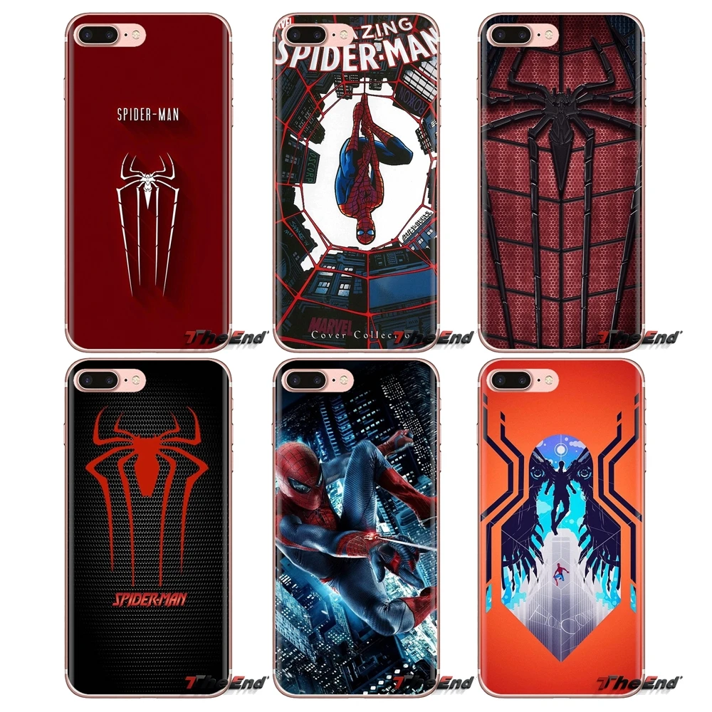 Spider man Spiderman For Sony Xperia Z Z1 Z2 Z3 Z5 compact M2 M4 M5 C4 E3 T3 XA Huawei Mate 7 8 Y3II Transparent Soft Shell Case |