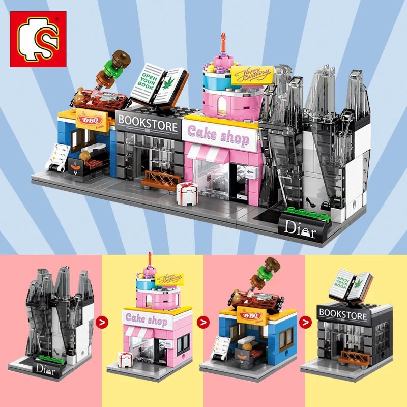 

Sembo Diamond Nano Blocks Mini Street View Store Compatible With LeSet Techinc City Buillding Bricks Educational Toys Diy Gift