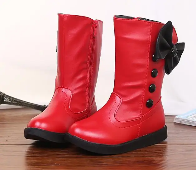 

Winter Kids Boots Girls Boots Children High Bow Tie Shoes Girls Pincess Dress Boots Big Kids Shoes 2019