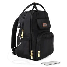 Usb зарядка сумка для подгузников для моды Мумия Многофункциональный рюкзак для беременных с двойным крючком для коляски Быстрая