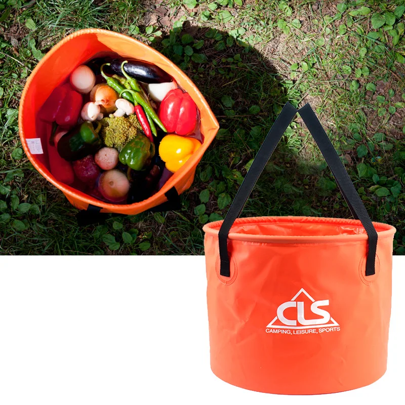 30L outdoor folding bucket camping supplies washing dishes telescopic basin fishing car storage basket picnic large tote