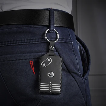 

leather leather key cover 2/3/4 button for mazda6 mazda M6 3 5 6 8 2004 2005 2006 2007 bag car key case m6 key2p
