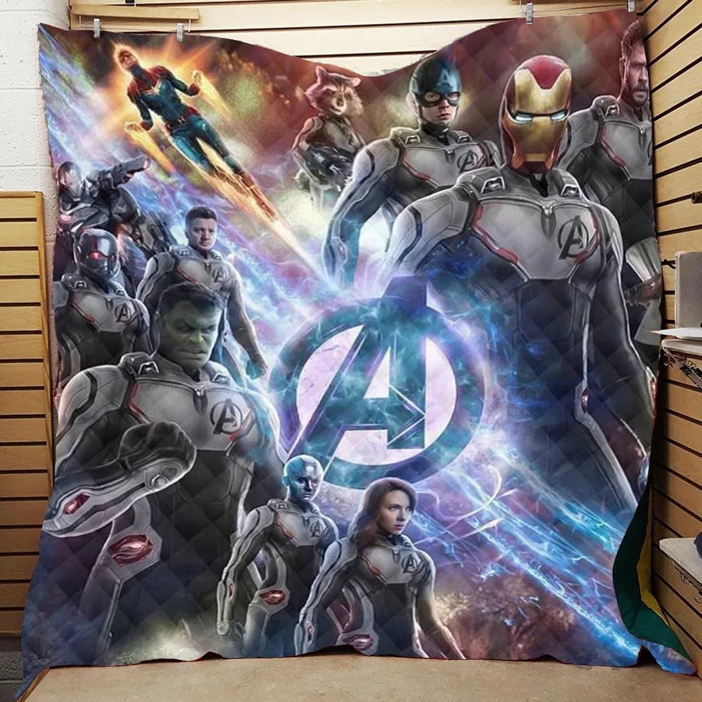 

Summer Avengers Endgame Print Quilt For Kids Adults Bed Soft Warm Thin Blanket Cotton Quilt King Size Wholesale Custom Pattern