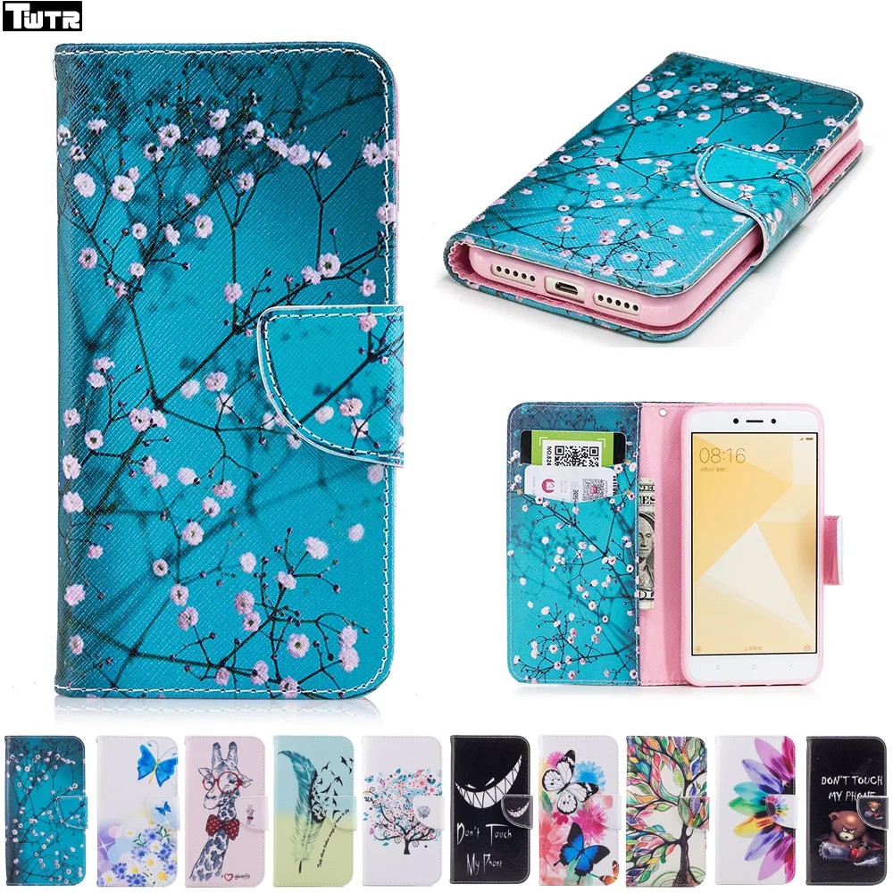 

for xiaomi redmi 4 X Case Phone Bumper Fitted Case for Xiaomi Redmi X4 Red mi 4X Plastic Frame Cover Flip Luxury Leather cover