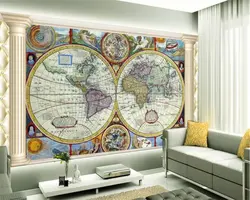 Beibehang заказ обои 3D фотообои классическая Карта мира гостиная спальня ТВ задний план настенная papel де parede