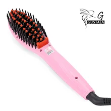 Gustala Профессиональный ЖК-дисплей Электрический нагрев выпрямитель для волос Расческа Щетка выпрямление щетка Cepillos Para El Pelo EU PLUG
