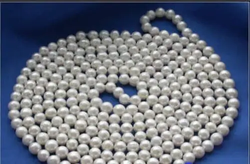 

Free Shipping >>>>> 8-9 mm natural Australian south sea white pearl necklace 50 inch