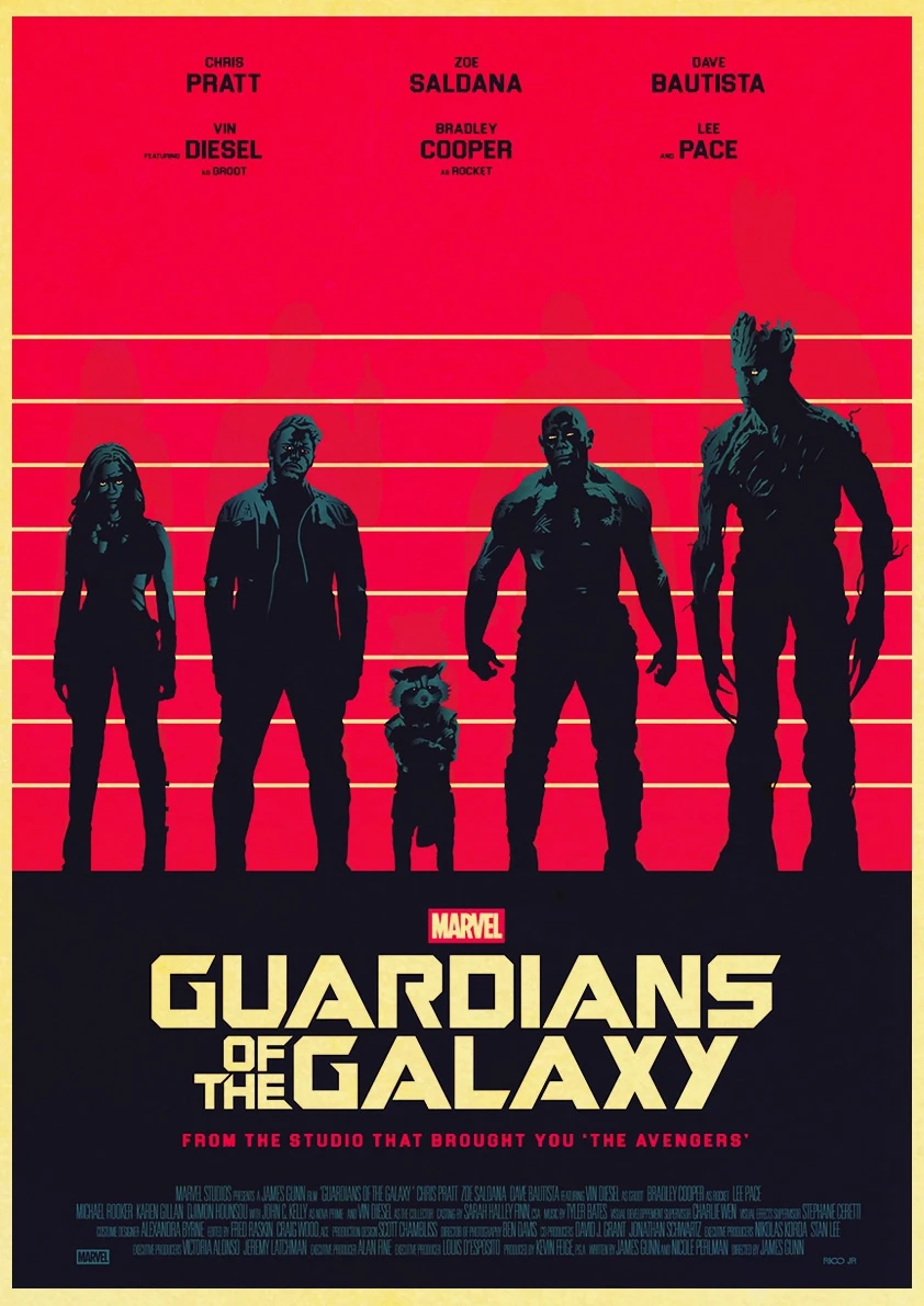 Винтаж фильм Marvel стражи Галактики плакат наклейки на стену печать плакатов Высокое качество для бара и домашнего декора - Цвет: E084