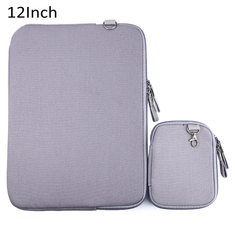 12 Inch Portable Laptop Zipper Bag Denim Canvas Notebook Sleeve Cover