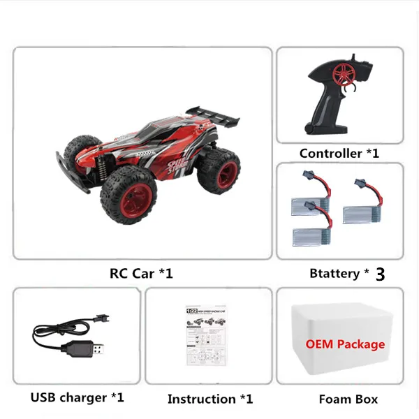 Радиоуправляемый автомобиль 2WD 2,4 GHz альпинистский автомобиль с дистанционным управлением модель автомобиля внедорожный радиоуправляемый светодиодный автомобиль радиоуправляемые игрушки - Цвет: Red 3B Foam Box