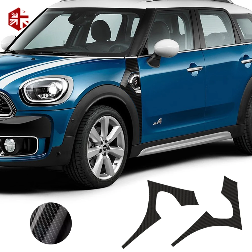 

5D Carbon Fibre Vinyl Decal Front Fender Sticker Side Section Scuttle Trim Decor For MINI Countryman F60 Car Styling Accessories
