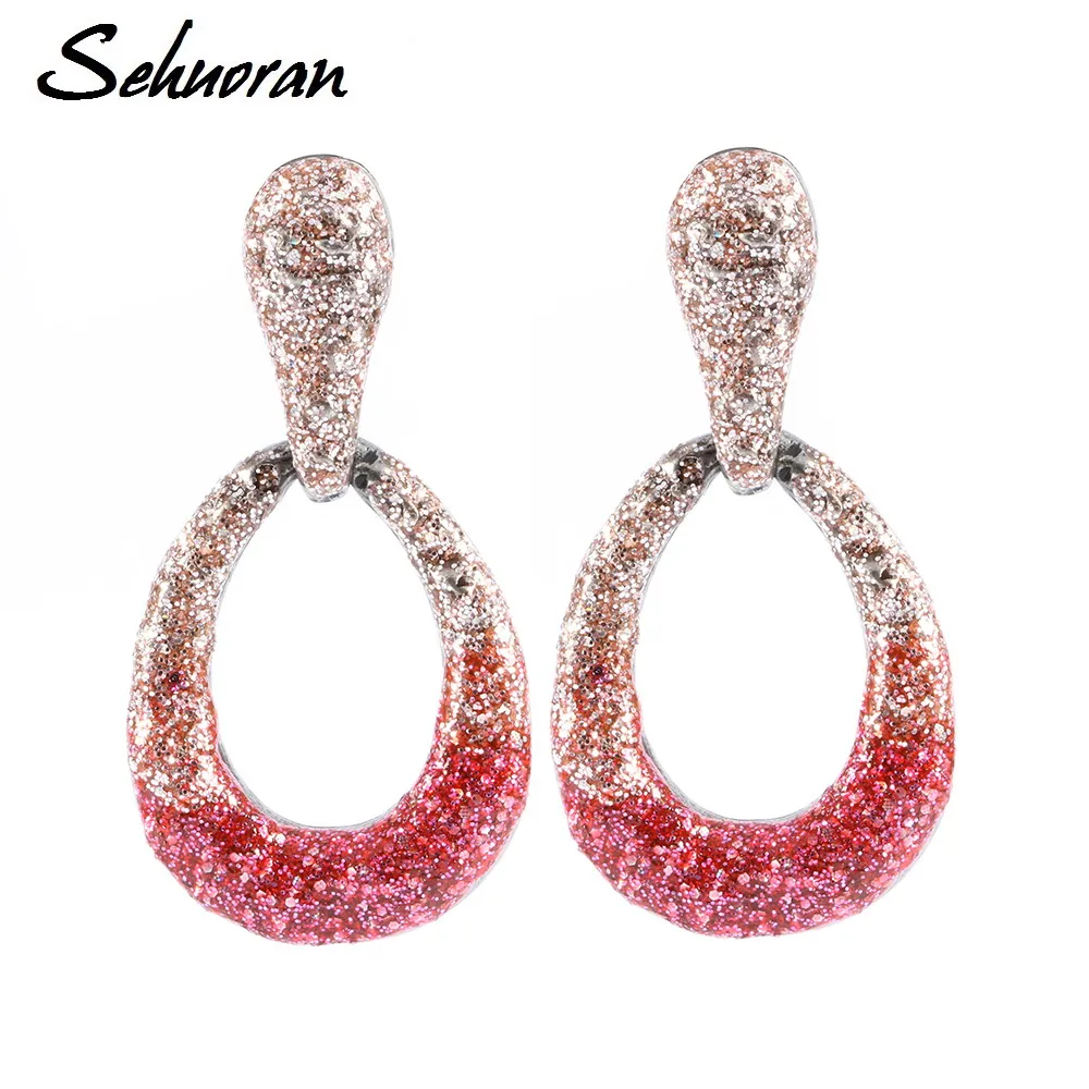 

Sehuoran New Luxury Stud Earrings For Women Statement Jewelry Gorgeous Bohemia Big Pendant Vintage Earrings Brincos Pendientes