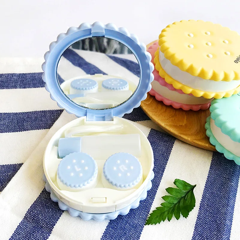 

Color Cake Contact Lenses Case For Lenses Container Contact Lens Cleaner Lens Travel Mirror Travel Kit Eyewear Cases